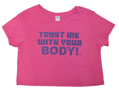 Juniors & Ladies Relaxed Crop Tee (Fuchsia Frost)