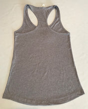 FAITHFUL AND FEARLESS LADIES LIMITED EDITION PINK RIBBON BREAST CANCER AWARENESS RACERBACK GREY TANK TOP