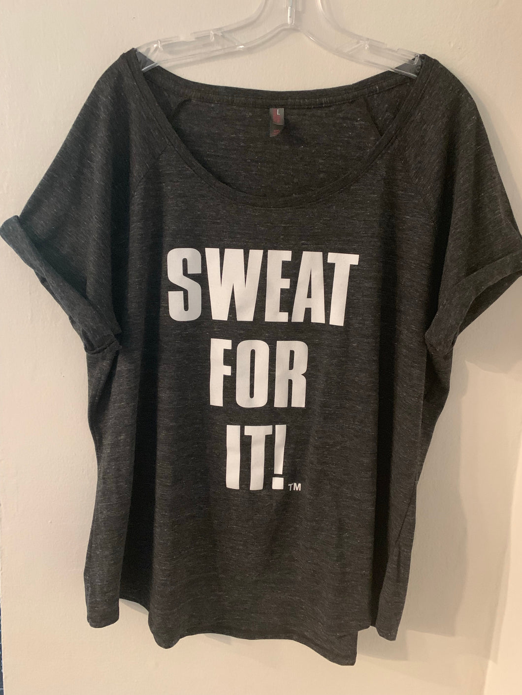 Ladies Plus Size Sweat for It Scoop Neck Tri-blend t-shirt