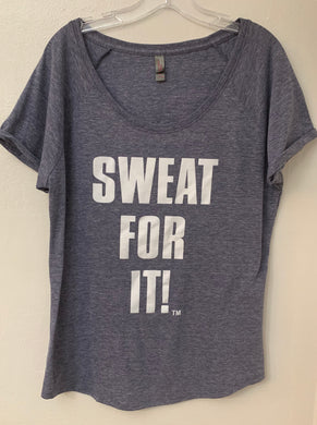Ladies Plus Size SWEAT FOR IT Scoop Neck Tri-blend  T-Shirt